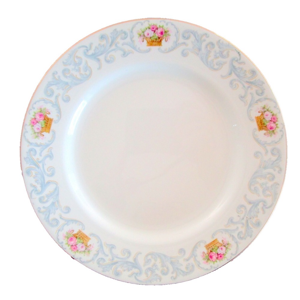 THE TARIFA Johnson Bros England Set 5 Salad Plates 8.75" Pink Rose Flower Basket